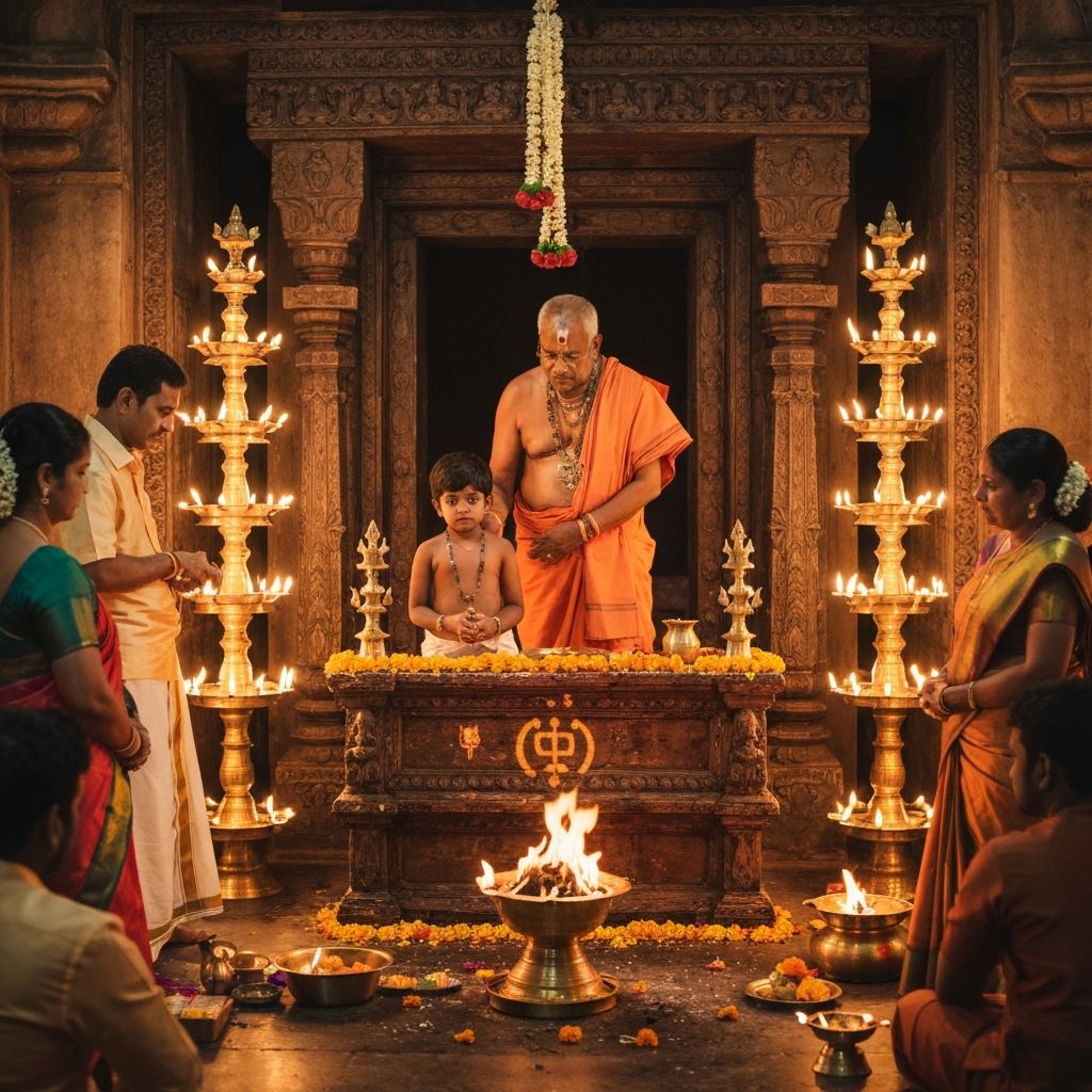Traditional Upanayanam sacred thread ceremony